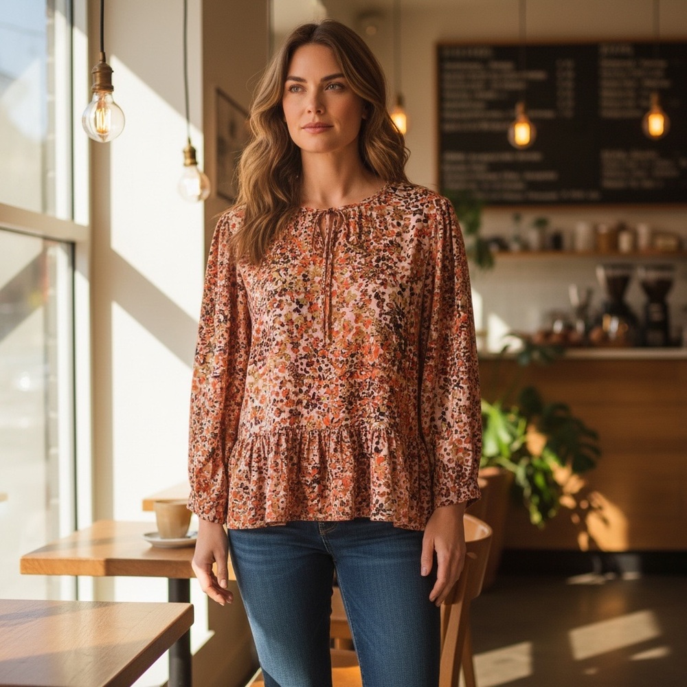 MASAI Multicolor Floral BOHO  Blouse size medium